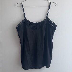 White House Black Market Black Lace Satin Cami